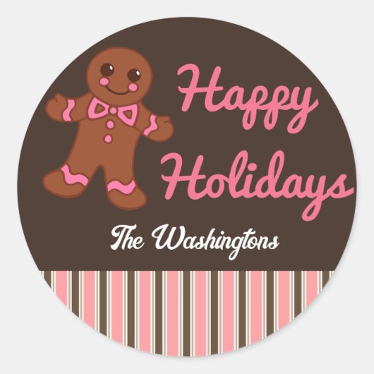 Personalisiert Holiday Gingerbrot Stickers (Vorderseite)