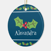 Personalisiert Holly & Berries Keramik Ornament (Links)