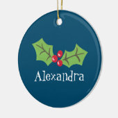 Personalisiert Holly & Berries Keramik Ornament (Links)