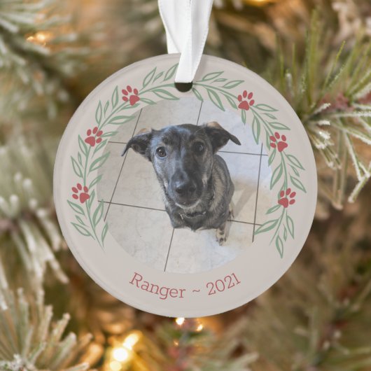 Personalisiert Holly Elegante Foto Ornament (Baum)