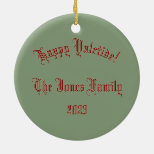 Personalisiert Holly King/Yuletide Keramik Ornament (Hinten)