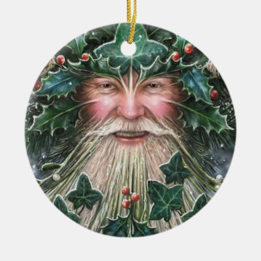 Personalisiert Holly King/Yuletide Keramik Ornament (Vorne)