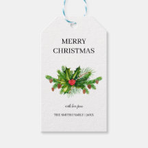 Personalisiert Holly Pine & Berry Frohe Weihnachte