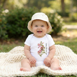 Personalisiert Honey Bee Floral Cottagecore Baby Strampler