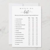 Personalisiert Honey Do List Brautparty Einladung (Vorderseite)