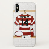 Personalisiert Hooped Rugby Jersey im Locker Room Case-Mate iPhone Hülle (Rückseite)