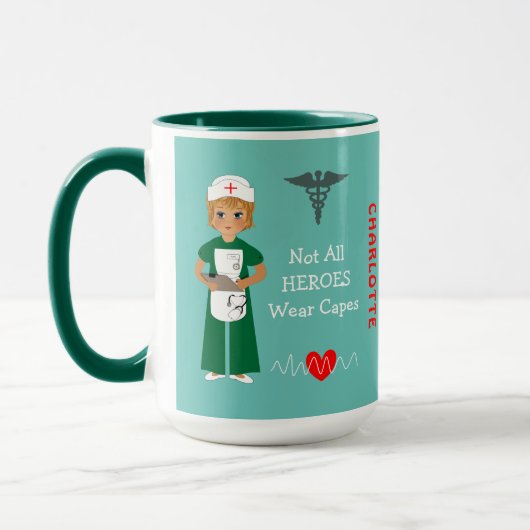 Personalisiert Hospital Nurse Vielen Dank Tasse (Links)