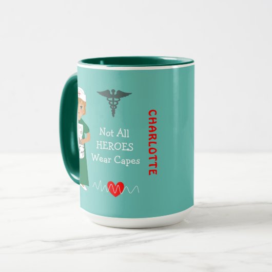 Personalisiert Hospital Nurse Vielen Dank Tasse (Vorderseite Links)