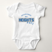 Personalisiert Houston Heights Blue und White Tile Baby Strampler (Vorderseite)