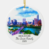 Personalisiert Houston Ornament, Texas Staat Keramik Ornament (Vorne)