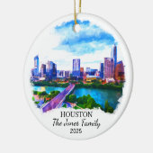Personalisiert Houston Ornament, Texas Staat Keramik Ornament (Links)