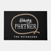Personalisiert Howdy Partner Rope Cowboy Fußmatte (Vorderseite)