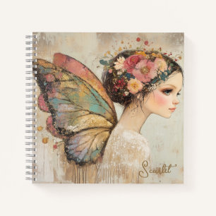 Personalisiert Hübsch Boho Butterfly Fairy Pastel Notizblock