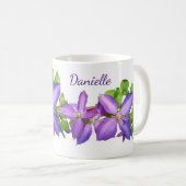Personalisiert Hübsche Mauve Clematis Kaffeetasse (VorderseiteRechts)