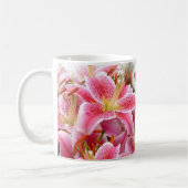 Personalisiert Hübsche Pink Stargazer Lilies Kaffeetasse (Links)