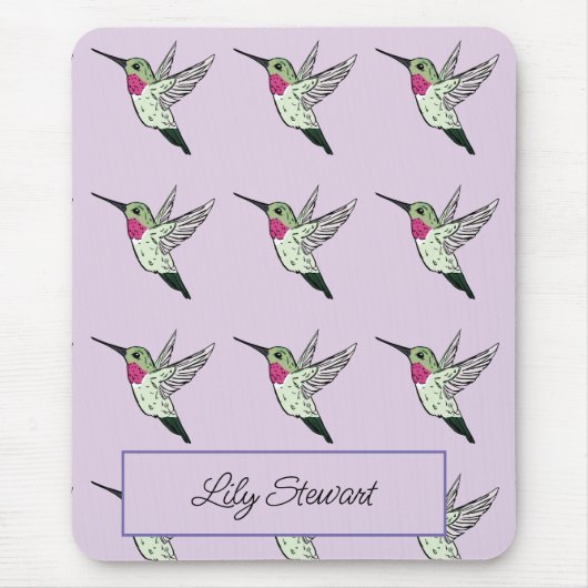 Personalisiert Hummingbird Lavender Mousepad (Vorne)
