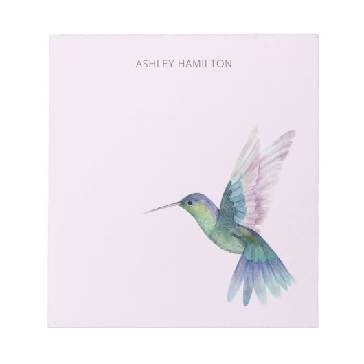 Personalisiert Hummingbird Wasserfarbe Notizblock (Vorderseite)