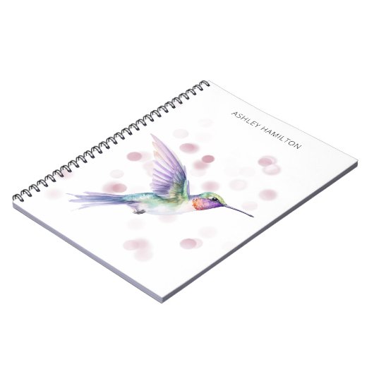 Personalisiert Hummingbird Wasserfarbe Notizblock (Linke Seite)