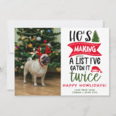Personalisiert Hund Foto Weihnachtsbild Custom Feiertagskarte (Vorderseite)