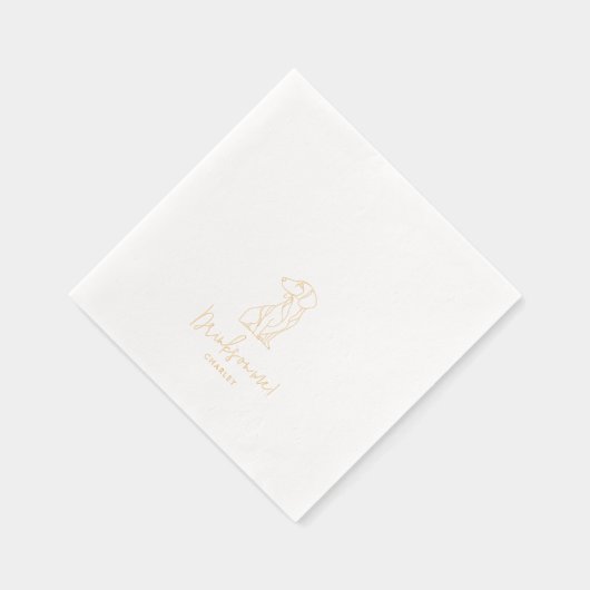 Personalisiert Hunde Dackel Haustier Hochzeit Gold Servietten Mit Folie (Rechts)