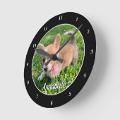 Personalisiert Hunde Foto Monogram Moderner Hausbe Runde Wanduhr (Winkel)
