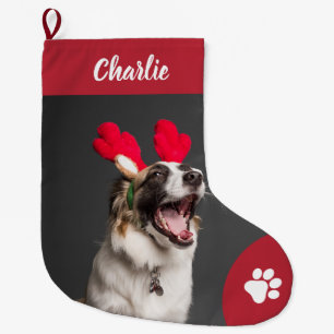 Personalisiert Hunde Foto Urlaub Großer Weihnachtsstrumpf