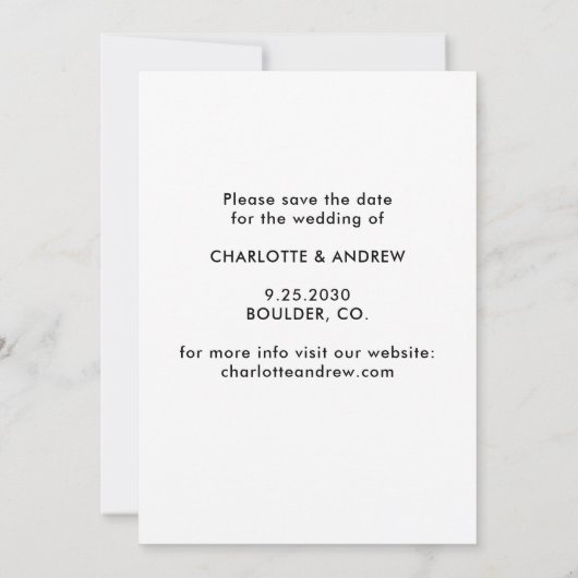 Personalisiert Hunde Hunde Foto Moderne Script Hoc Save The Date (Rückseite)