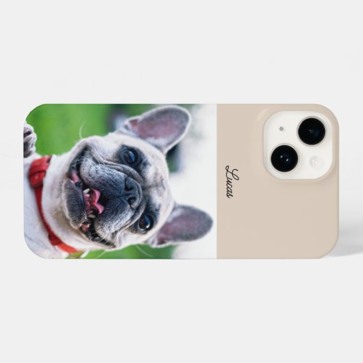 Personalisiert Hunde Katze Foto und Name iPhone Hülle (Rückseite (Horizontal))