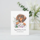 Personalisiert Hunde Mama Dackel Florals Geburtsta Postkarte (Stehend Vorderseite)