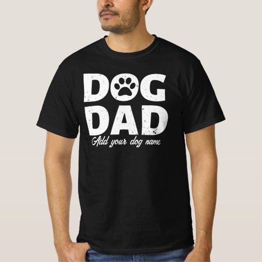 Personalisiert Hunde Vater T - Shirt (Vorderseite)