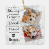 Personalisiert Hundepass-Memorial 2 Foto Keramikornament (Vorderseite)