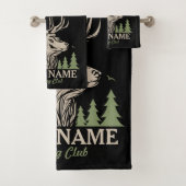Personalisiert Hunter Deer Elk Antler Jagdclub Badhandtuch Set (Insitu)