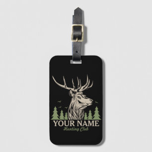Personalisiert Hunter Deer Elk Antler Jagdclub Gepäckanhänger