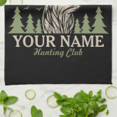 Personalisiert Hunter Deer Elk Antler Jagdclub Geschirrtuch (Gefaltet)