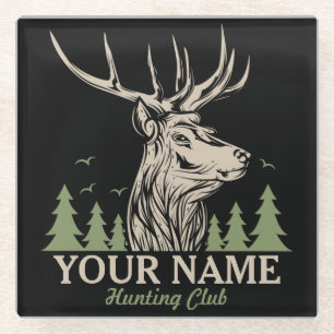 Personalisiert Hunter Deer Elk Antler Jagdclub Glasuntersetzer