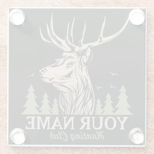 Personalisiert Hunter Deer Elk Antler Jagdclub Glasuntersetzer (Rückseite)