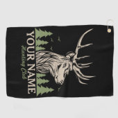 Personalisiert Hunter Deer Elk Antler Jagdclub Golfhandtuch (Horizontal)