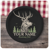 Personalisiert Hunter Deer Elk Antler Jagdclub Pappteller