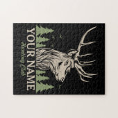 Personalisiert Hunter Deer Elk Antler Jagdclub Puzzle (Horizontal)