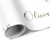 Personalisiert Hunter Green Eleganname Geschenkpapier (Rolleneckpunkt)