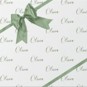 Personalisiert Hunter Green Eleganname Geschenkpapier
