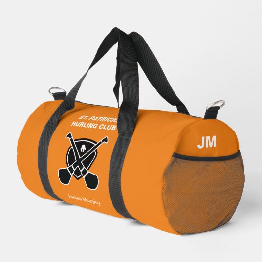 Personalisiert Hurling/Camogie (Orange) Gear Duffle Bag (Rechte Ecke)