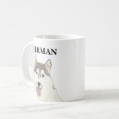 Personalisiert Husky Dog Kaffeetasse (Vorderseite Links)
