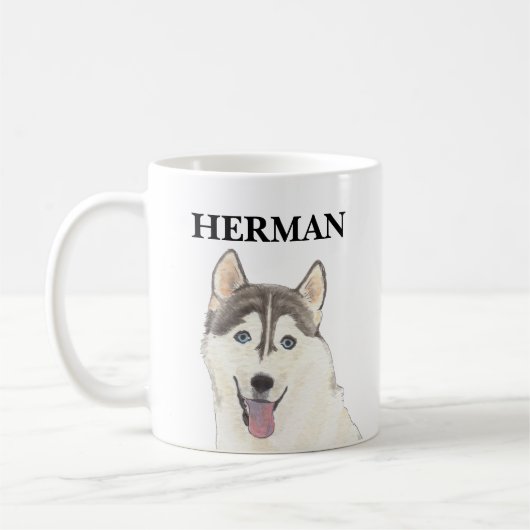 Personalisiert Husky Dog Kaffeetasse (Links)