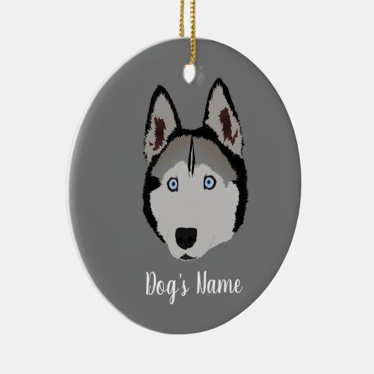 Personalisiert Husky Keramik Ornament (Rechts)