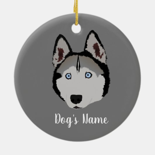Personalisiert Husky Keramik Ornament (Hinten)