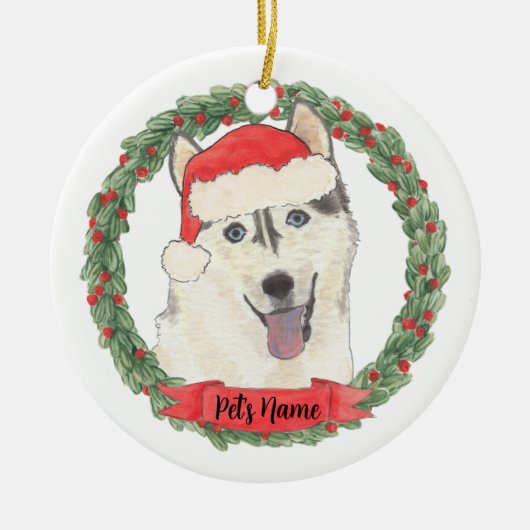 Personalisiert Husky Keramik Ornament (Vorne)