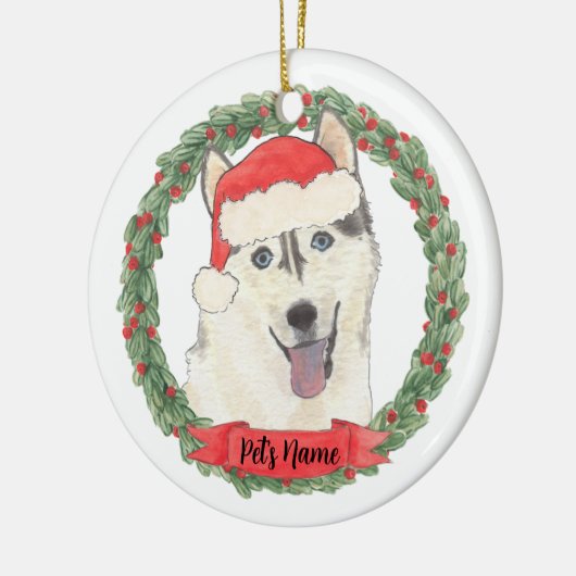 Personalisiert Husky Keramik Ornament (Links)