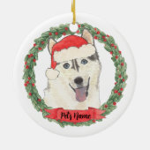 Personalisiert Husky Keramik Ornament (Hinten)