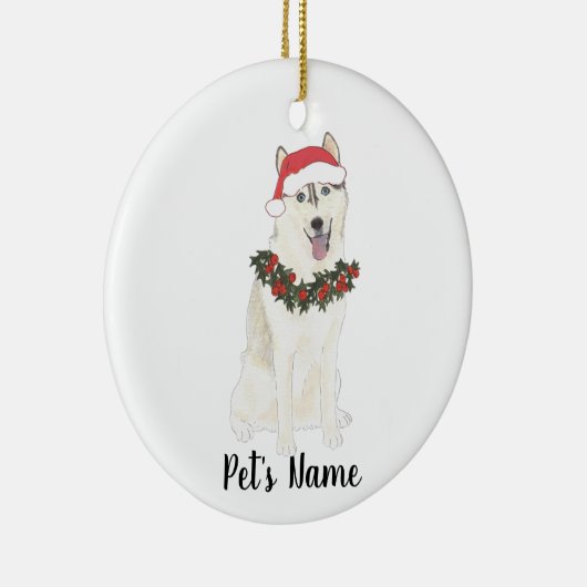 Personalisiert Husky Keramik Ornament (Rechts)